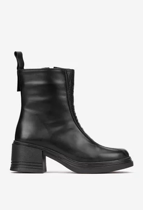 Botine dama NUR din piele naturala neagra