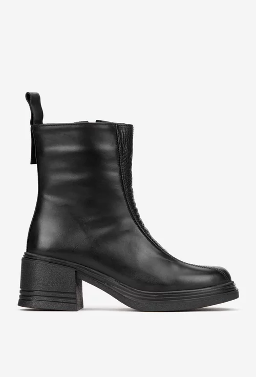 Botine dama NUR din piele naturala neagra