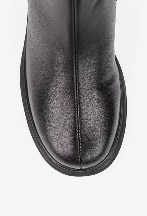 Botine dama NUR din piele neagra cu fermoar
