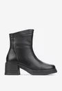 Botine dama NUR din piele neagra cu fermoar