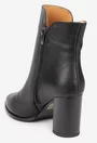 Botine dama NUR din piele neagra cu varful ascutit