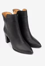 Botine dama NUR din piele neagra cu varful ascutit