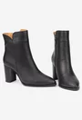 Botine dama NUR din piele neagra cu varful ascutit