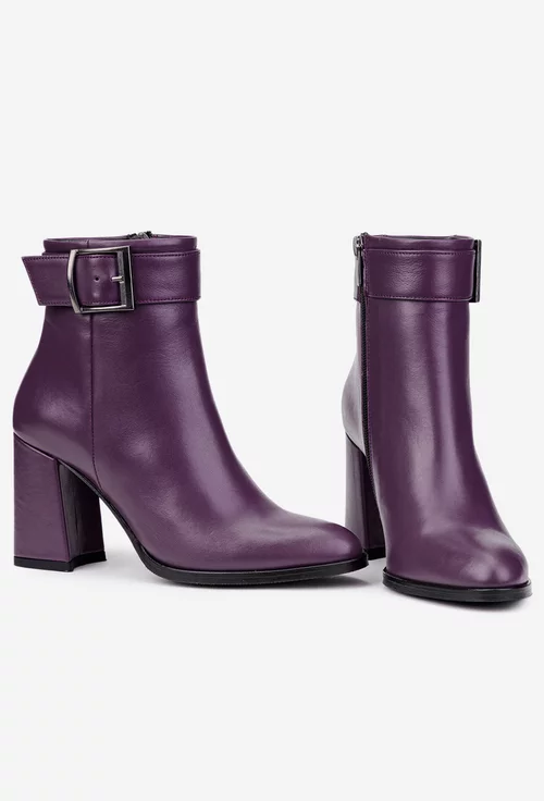 Botine dama NUR mov din piele naturala