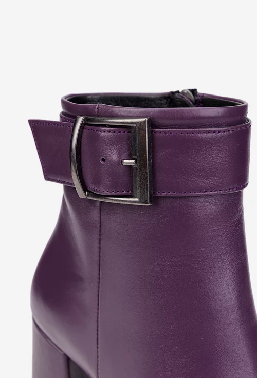 Botine dama NUR mov din piele naturala