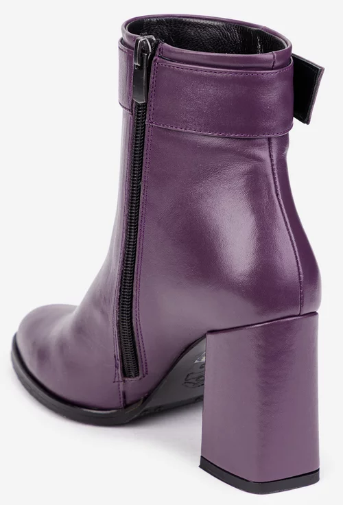 Botine dama NUR mov din piele naturala