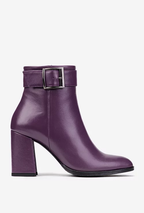 Botine dama NUR mov din piele naturala