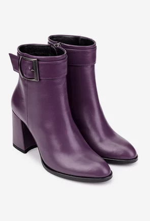 Botine dama NUR mov din piele naturala