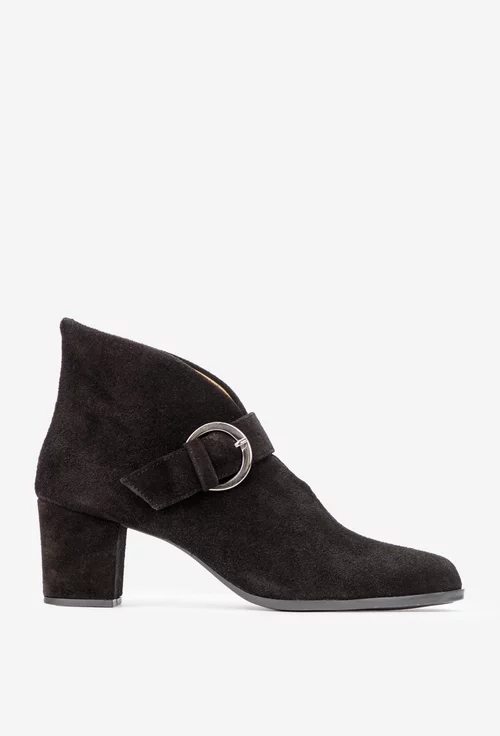 Botine dama NUR negre din piele intoarsa picture - 3