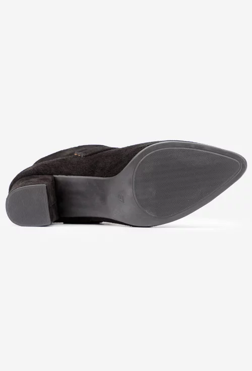 Botine dama NUR negre din piele intoarsa picture - 5