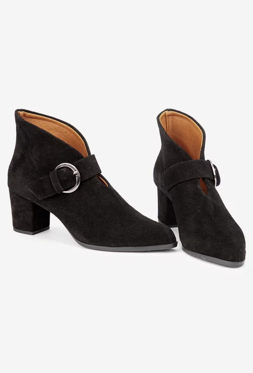 Botine dama NUR negre din piele intoarsa picture - 6