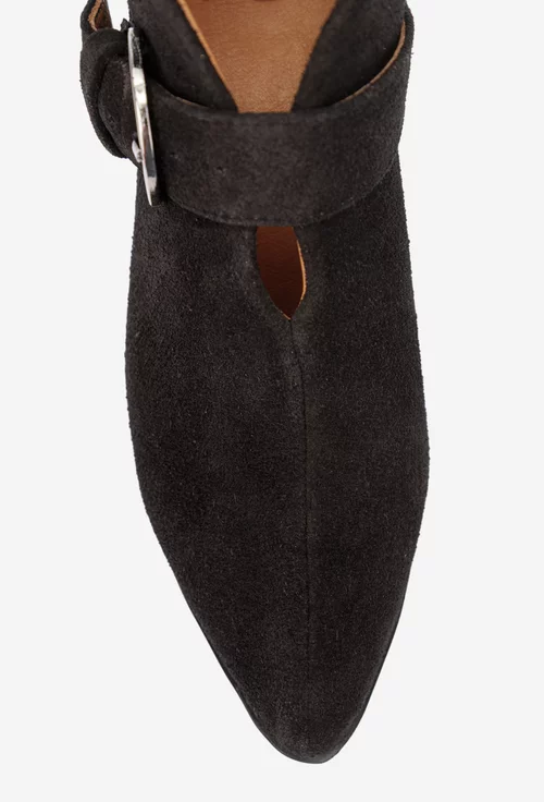 Botine dama NUR negre din piele intoarsa picture - 7