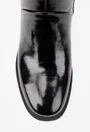 Botine dama NUR negre din piele lacuita