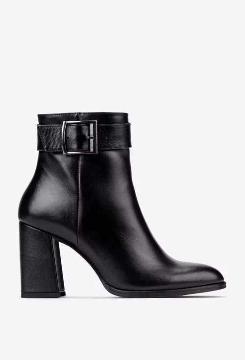 Botine dama NUR negre din piele naturala