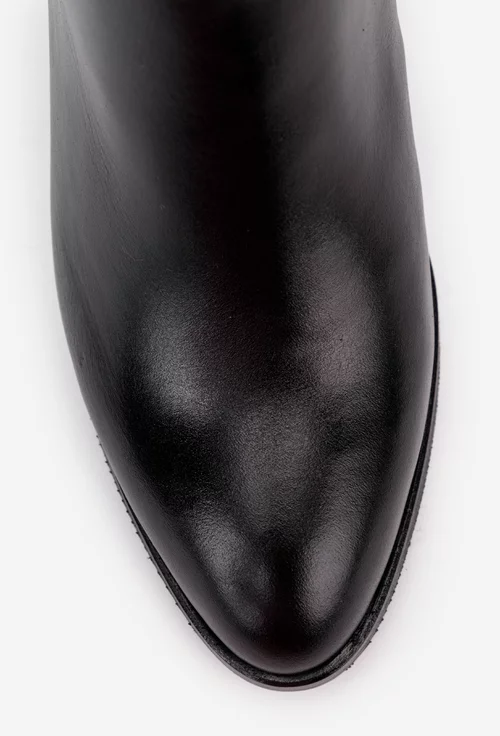 Botine dama NUR negre din piele naturala