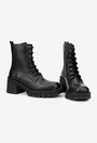Botine dama NUR negre din piele naturala