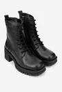 Botine dama NUR negre din piele naturala