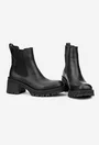 Botine dama NUR negre din piele naturala