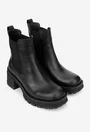 Botine dama NUR negre din piele naturala