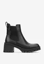 Botine dama NUR negre din piele naturala