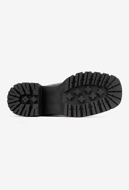 Botine dama NUR negre din piele naturala