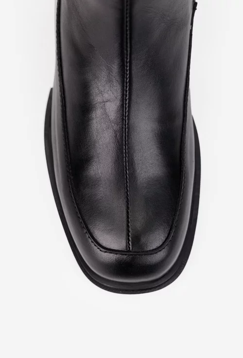Botine dama NUR negre din piele naturala
