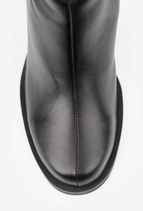Botine dama NUR negre din piele naturala