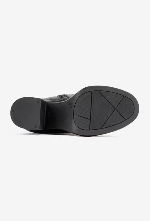 Botine dama NUR negre din piele naturala