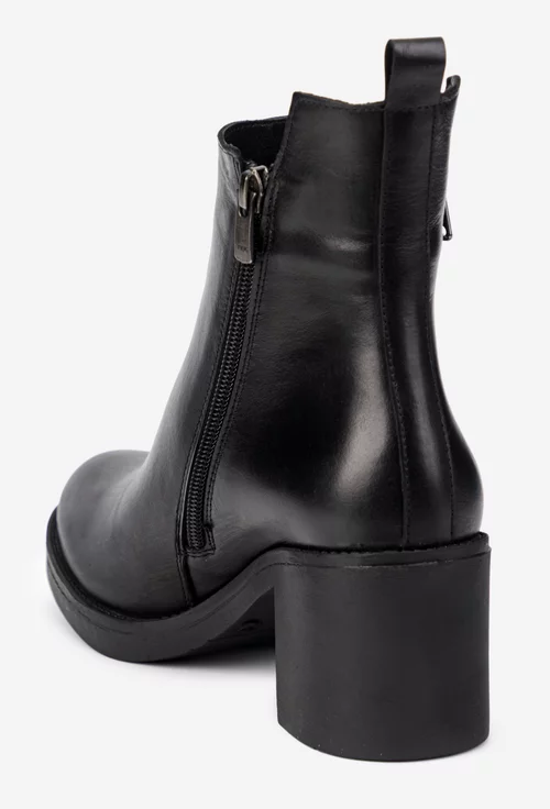 Botine dama NUR negre din piele naturala picture - 3
