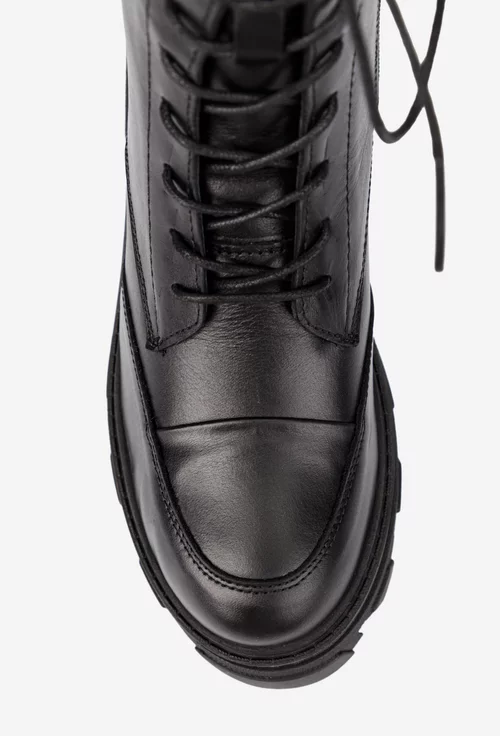 Botine dama NUR negre din piele naturala picture - 6