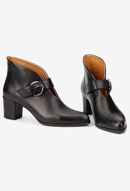 Botine dama NUR negre din piele naturala picture - 5