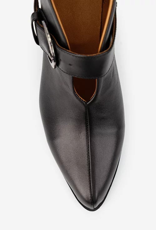 Botine dama NUR negre din piele naturala picture - 6
