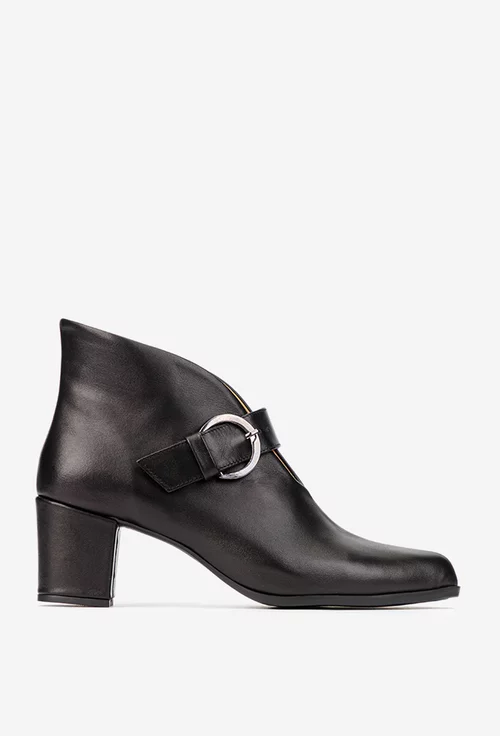Botine dama NUR negre din piele naturala picture - 2