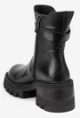 Botine dama NUR negre din piele naturala accesorizate