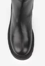 Botine dama NUR negre din piele naturala accesorizate