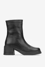 Botine dama NUR negre din piele naturala cu fermoar