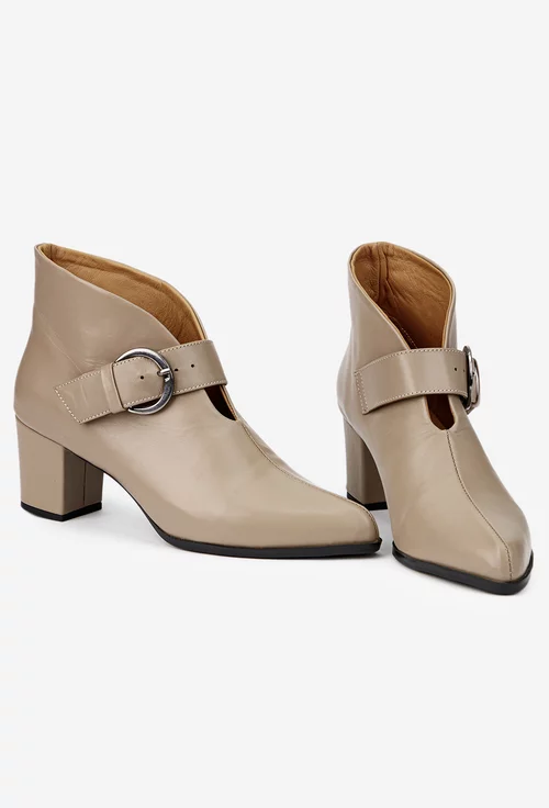 Botine dama NUR taupe din piele naturala picture - 6