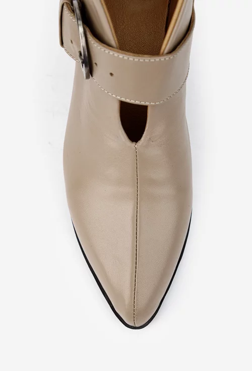 Botine dama NUR taupe din piele naturala picture - 7
