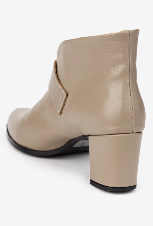 Botine dama NUR taupe din piele naturala picture - 4