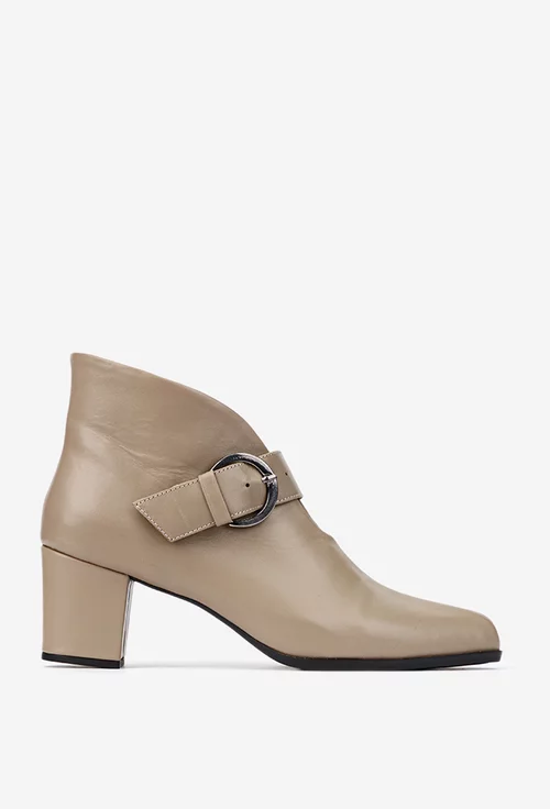 Botine dama NUR taupe din piele naturala picture - 3