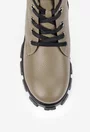 Botine dama taupe din piele texturata