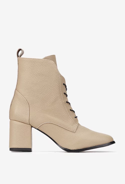 Botine dama taupe din piele texturata picture - 2