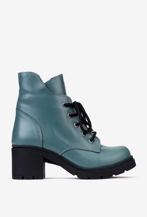 Botine dama verzi din piele naturala