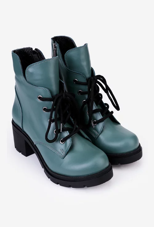 Botine dama verzi din piele naturala