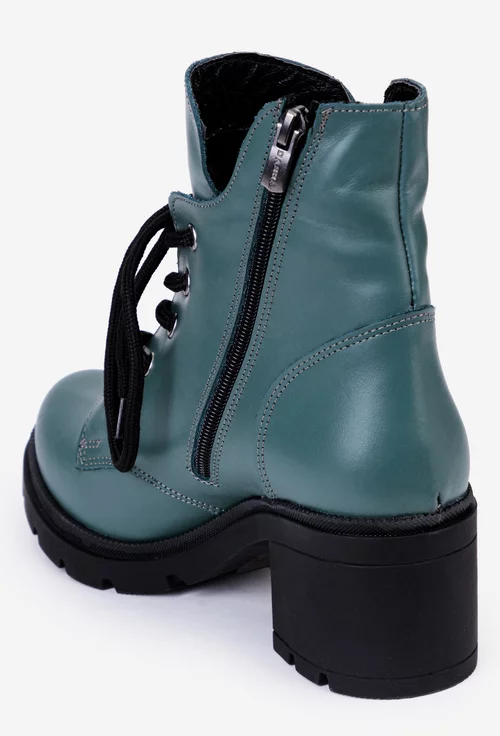 Botine dama verzi din piele naturala