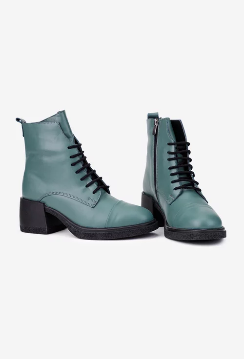 Botine dama verzi din piele naturala