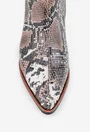 Botine din piele snake print cu varful ascutit
