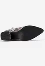 Botine din piele snake print cu varful ascutit
