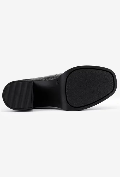 Botine dama argintii din piele texturata cu elastic