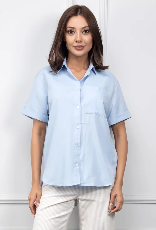 Camasa bleu cu maneca scurta